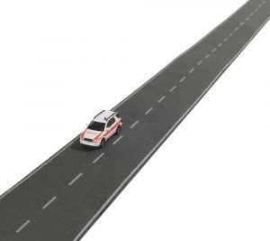 Straße mit Automodell