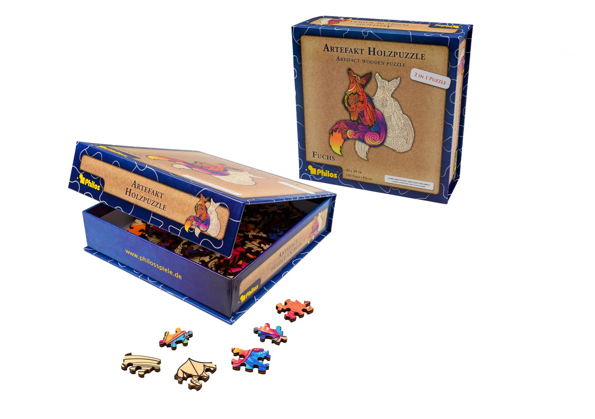 Artefakt Holzpuzzle 2 in 1 Fuchs, 143 Te