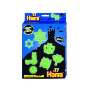Geschenkbox Glow in the Dark mit 1.500 Bügelperlen, Hama midi