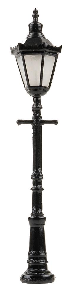 LED-Parklaterne, Sechskantlaterne mit Krone, warmweiß