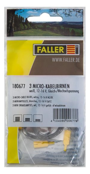 3 Micro-Kabelbirnen, weiß