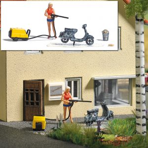 A-Set: Motorrollerwäsche H0