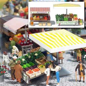Marktstand Obst, Honig H0