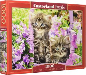 Kittens in summer garden