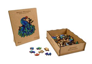 Artefakt Holzpuzzle 2 in 1 Pfau, 132 Tei