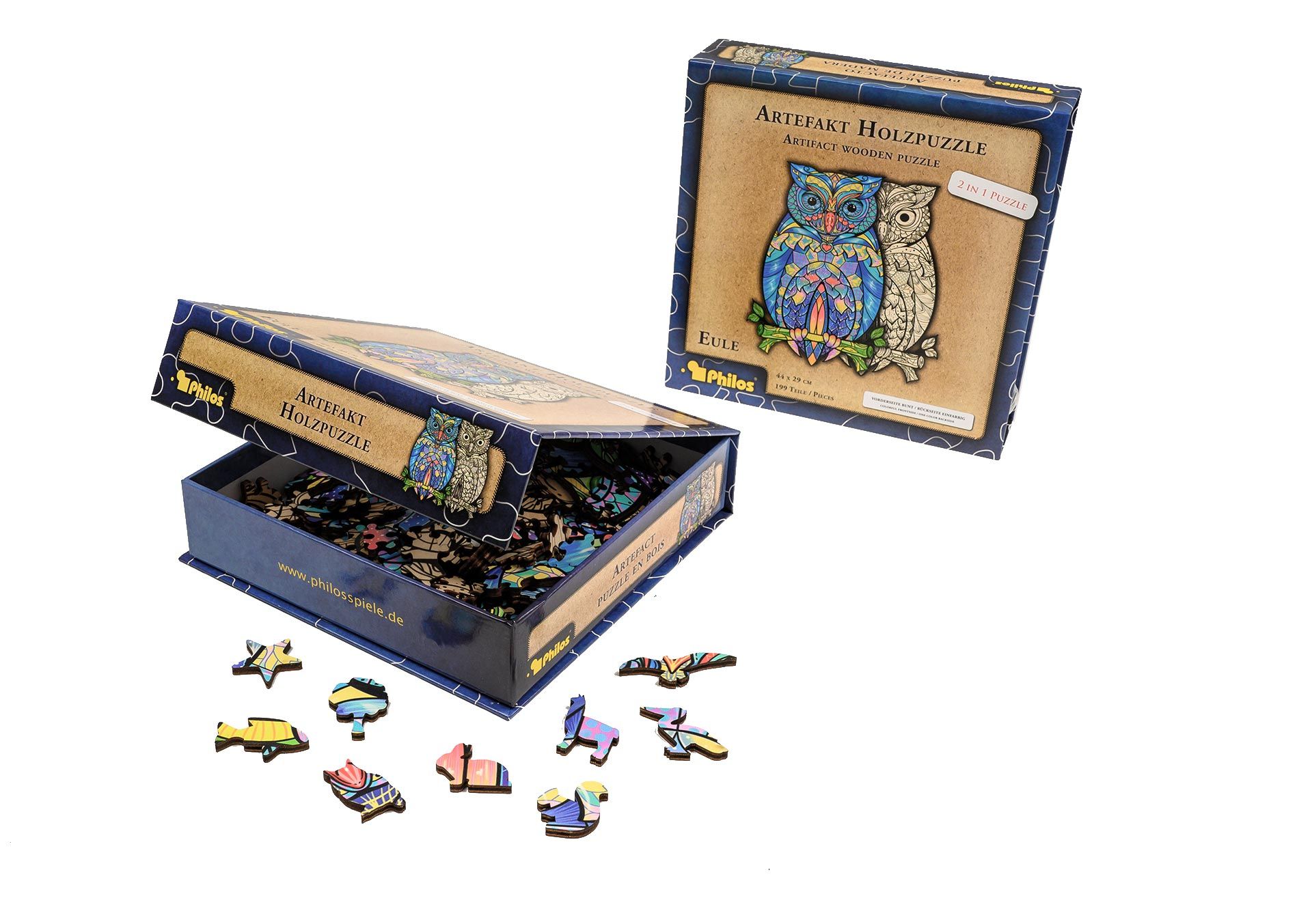 Artefakt Holzpuzzle 2 in 1 Eule, 199 Tei